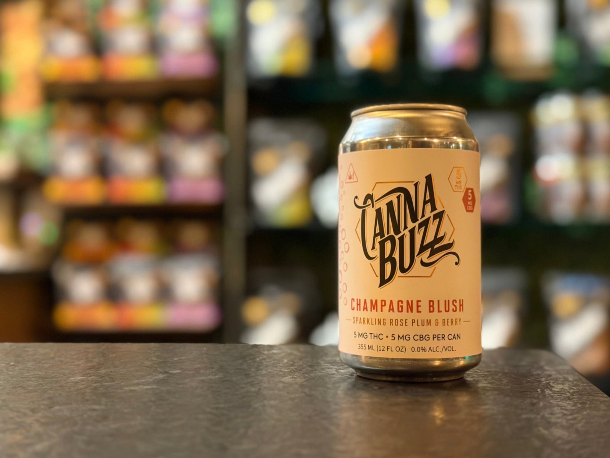 Champagne Blush in a can at Cannabuzz