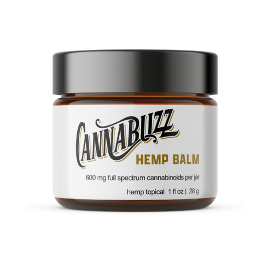 Cannabuzz hemp balm jar on a white background